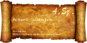 Ackert Szabolcs névjegykártya