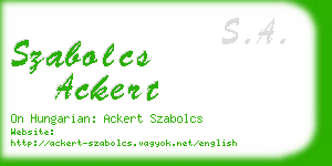 szabolcs ackert business card